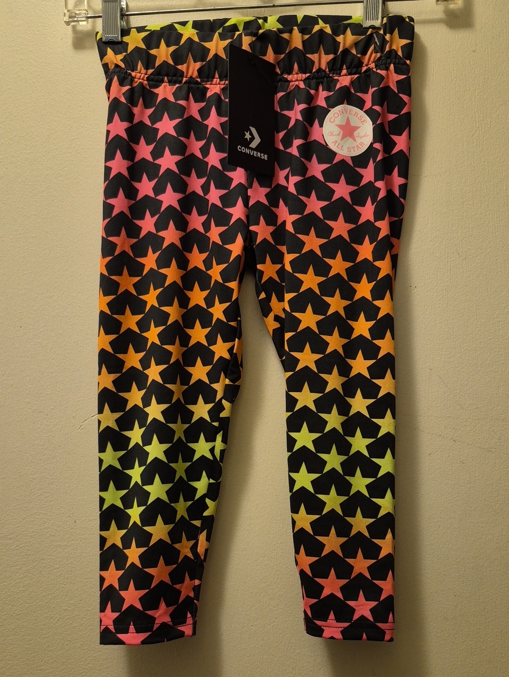 Converse Star Print Leggings in Black & Pink NWT